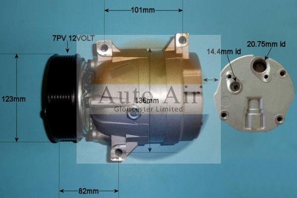 Auto Air Gloucester 14-1118P - Компрессор кондиционера autospares.lv