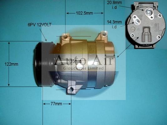 Auto Air Gloucester 14-1113P - Компрессор кондиционера autospares.lv