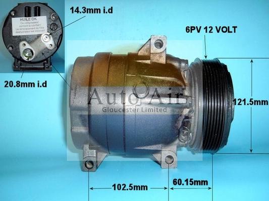 Auto Air Gloucester 14-1113R - Компрессор кондиционера autospares.lv