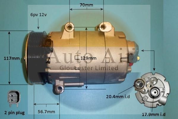 Auto Air Gloucester 14-1139P - Компрессор кондиционера autospares.lv