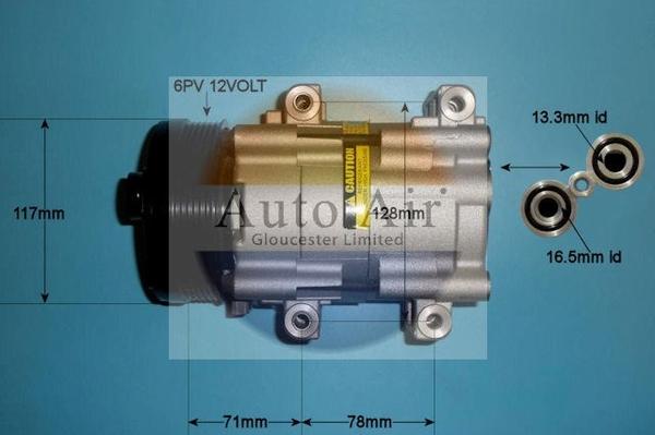 Auto Air Gloucester 14-1136P - Компрессор кондиционера autospares.lv