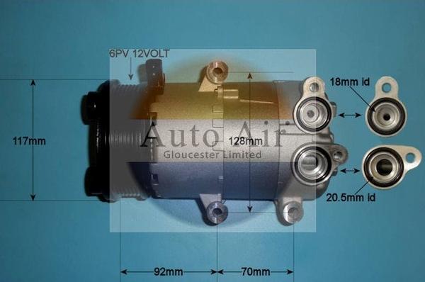 Auto Air Gloucester 14-1138P - Компрессор кондиционера autospares.lv