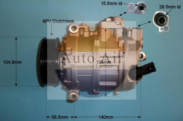 Auto Air Gloucester 14-1126P - Компрессор кондиционера autospares.lv