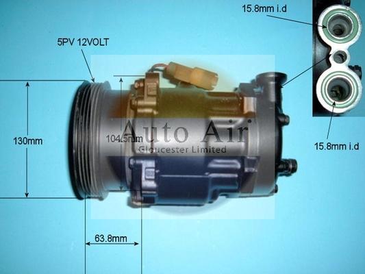 Auto Air Gloucester 14-1855R - Компрессор кондиционера autospares.lv