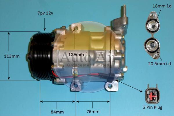 Auto Air Gloucester 14-1834P - Компрессор кондиционера autospares.lv