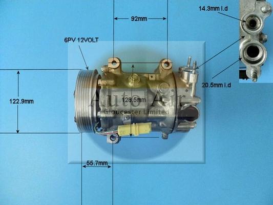 Auto Air Gloucester 14-1309P - Компрессор кондиционера autospares.lv