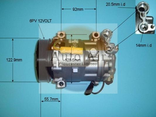 Auto Air Gloucester 14-1304R - Компрессор кондиционера autospares.lv