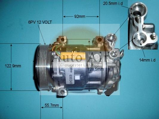 Auto Air Gloucester 14-1304 - Компрессор кондиционера autospares.lv