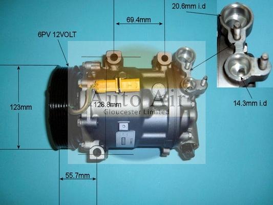 Auto Air Gloucester 14-1311R - Компрессор кондиционера autospares.lv