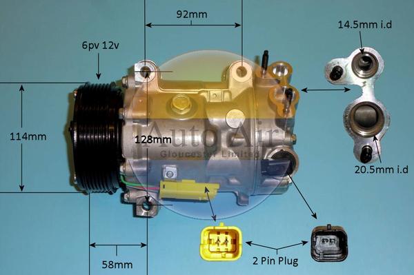 Auto Air Gloucester 14-1322P - Компрессор кондиционера autospares.lv