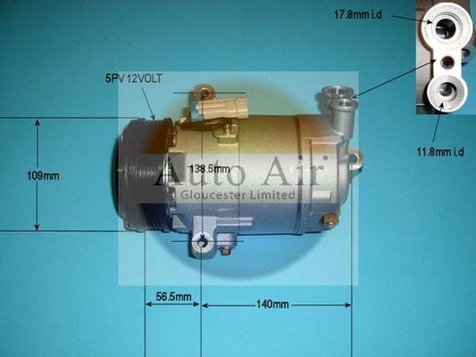 Auto Air Gloucester 14-1252P - Компрессор кондиционера autospares.lv