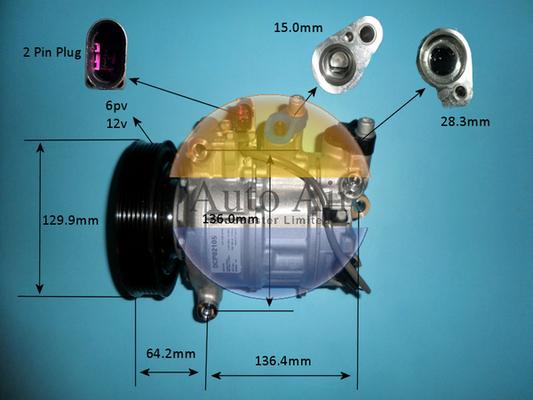 Auto Air Gloucester 14-1257P - Компрессор кондиционера autospares.lv