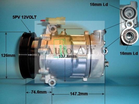 Auto Air Gloucester 14-1213 - Компрессор кондиционера autospares.lv