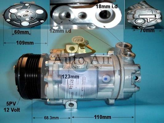 Auto Air Gloucester 14-1232P - Компрессор кондиционера autospares.lv