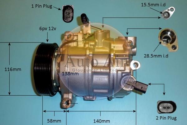 Auto Air Gloucester 14-1274P - Компрессор кондиционера autospares.lv