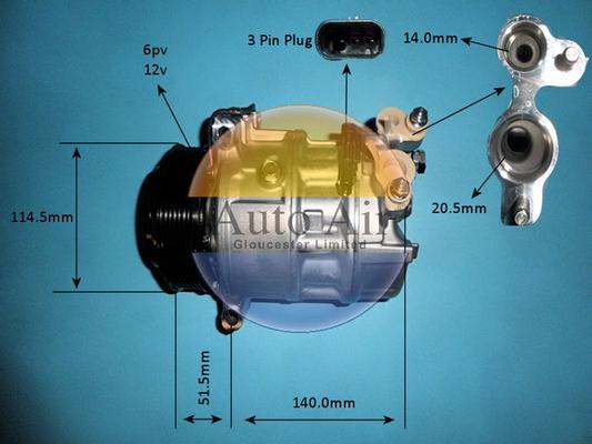 Auto Air Gloucester 14-1769 - Компрессор кондиционера autospares.lv