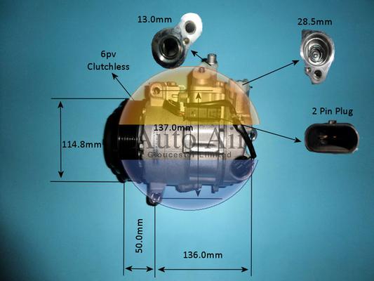 Auto Air Gloucester 14-1767P - Компрессор кондиционера autospares.lv