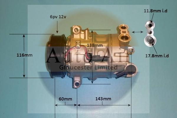 Auto Air Gloucester 14-1734 - Компрессор кондиционера autospares.lv