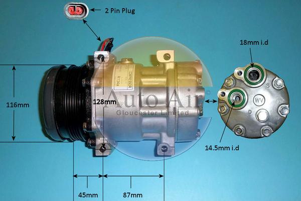 Auto Air Gloucester 14-8148P - Компрессор кондиционера autospares.lv