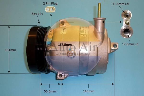 Auto Air Gloucester 14-2095 - Компрессор кондиционера autospares.lv