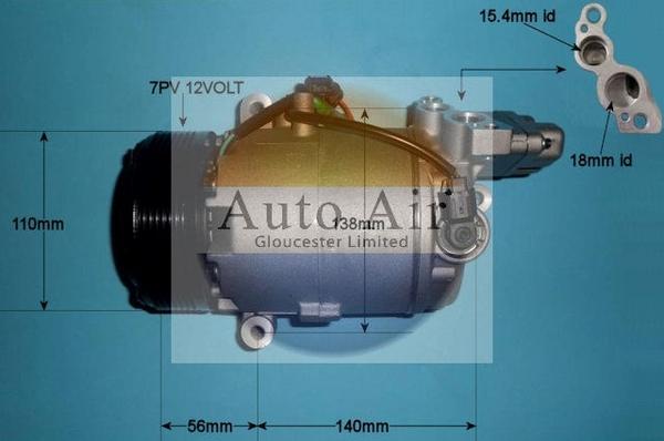 Auto Air Gloucester 14-2084P - Компрессор кондиционера autospares.lv