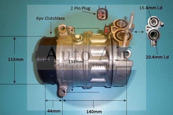 Auto Air Gloucester 14-2085P - Компрессор кондиционера autospares.lv