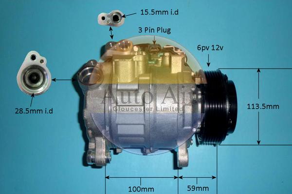 Auto Air Gloucester 14-2079P - Компрессор кондиционера autospares.lv