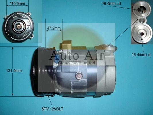 Auto Air Gloucester 14-2204 - Компрессор кондиционера autospares.lv