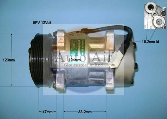 Auto Air Gloucester 14-7487 - Компрессор кондиционера autospares.lv