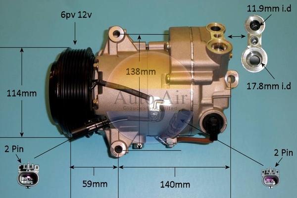 Auto Air Gloucester 14-7479P - Компрессор кондиционера autospares.lv