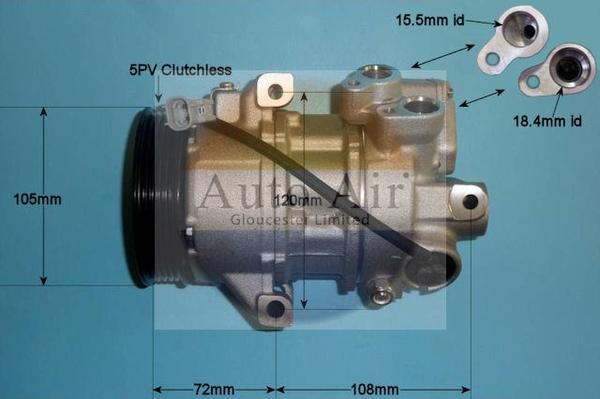 Auto Air Gloucester 14-7004P - Компрессор кондиционера autospares.lv