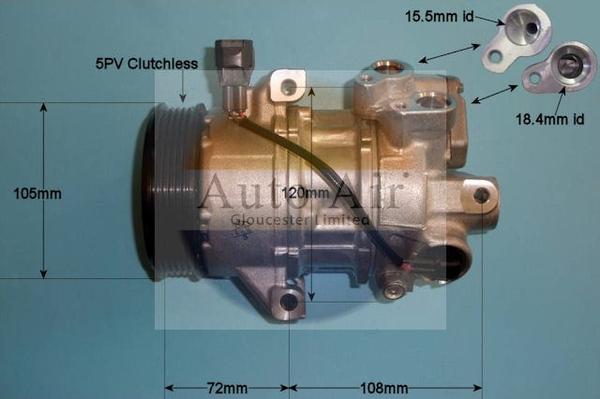 Auto Air Gloucester 14-7004 - Компрессор кондиционера autospares.lv