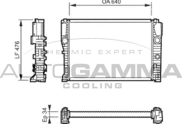 Autogamma 104541 - Радиатор, охлаждение двигателя autospares.lv