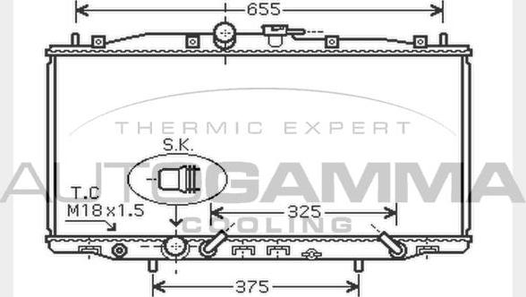 Autogamma 104515 - Радиатор, охлаждение двигателя autospares.lv