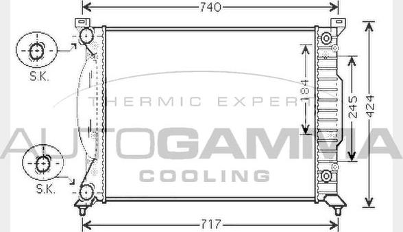 Autogamma 104601 - Радиатор, охлаждение двигателя autospares.lv