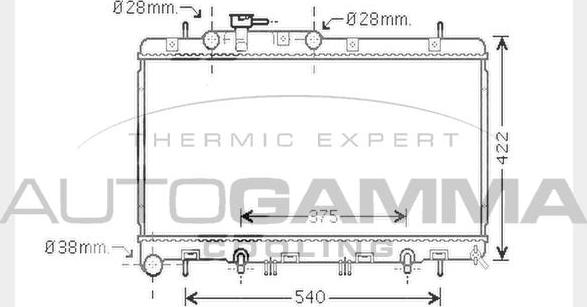 Autogamma 104373 - Радиатор, охлаждение двигателя autospares.lv