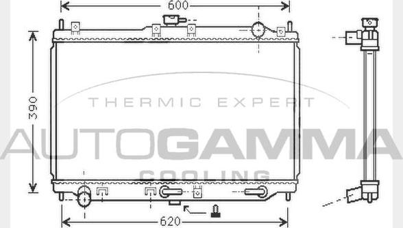 Autogamma 104285 - Радиатор, охлаждение двигателя autospares.lv