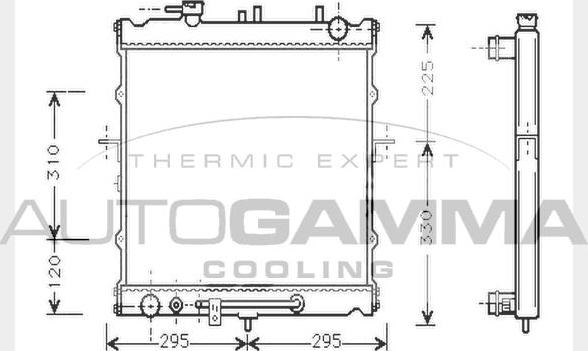 Autogamma 104277 - Радиатор, охлаждение двигателя autospares.lv