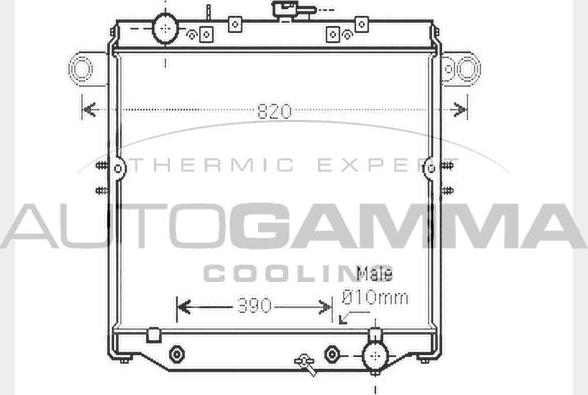 Autogamma 104740 - Радиатор, охлаждение двигателя autospares.lv
