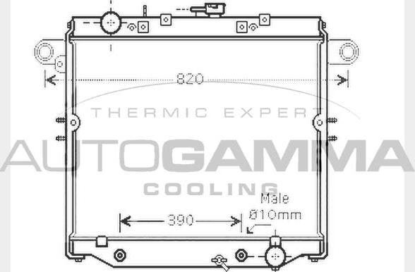 Autogamma 104739 - Радиатор, охлаждение двигателя autospares.lv
