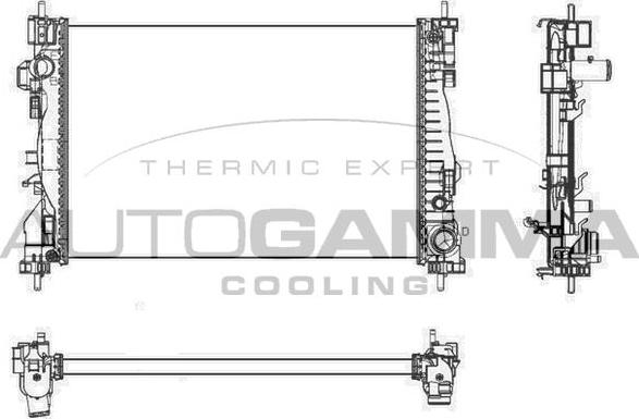 Autogamma 105625 - Радиатор, охлаждение двигателя autospares.lv