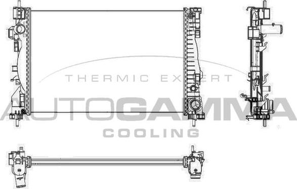 Autogamma 105627 - Радиатор, охлаждение двигателя autospares.lv