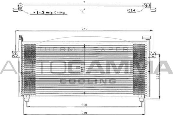 Autogamma 105016 - Конденсатор кондиционера autospares.lv