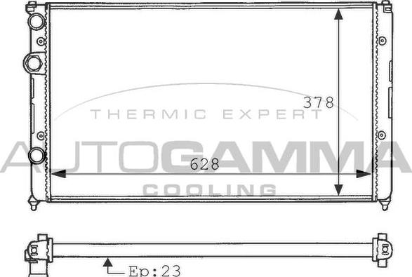 Autogamma 100948 - Радиатор, охлаждение двигателя autospares.lv