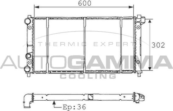 Autogamma 100955 - Радиатор, охлаждение двигателя autospares.lv