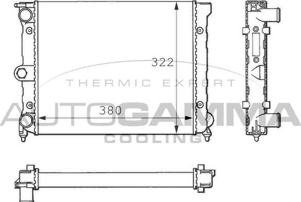 Autogamma 100958 - Радиатор, охлаждение двигателя autospares.lv