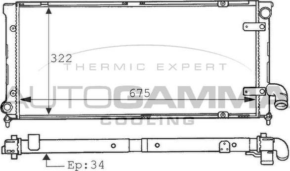 Autogamma 100961 - Радиатор, охлаждение двигателя autospares.lv