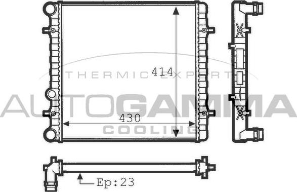 Autogamma 100968 - Радиатор, охлаждение двигателя autospares.lv