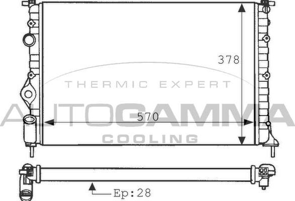 Autogamma 100904 - Радиатор, охлаждение двигателя autospares.lv