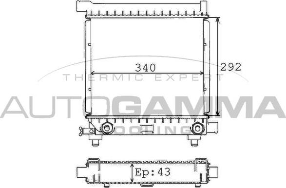 Autogamma 100513 - Радиатор, охлаждение двигателя autospares.lv